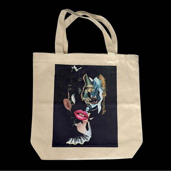 One of a kind custom Custom Tote Bag embellish with stud and my original… - Picture 6 of 6